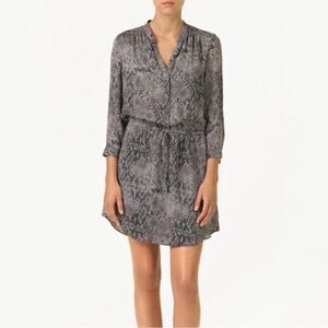 Aritzia Babaton 100% Silk Bennett Snake Skin Shirt Dress Womens Size Small